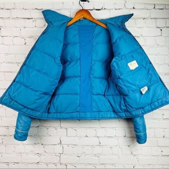 Vintage 70s Robbe Skiwear Apres Ski Outerwear Down Puffer Jacket Blue M - Picture 7 of 16